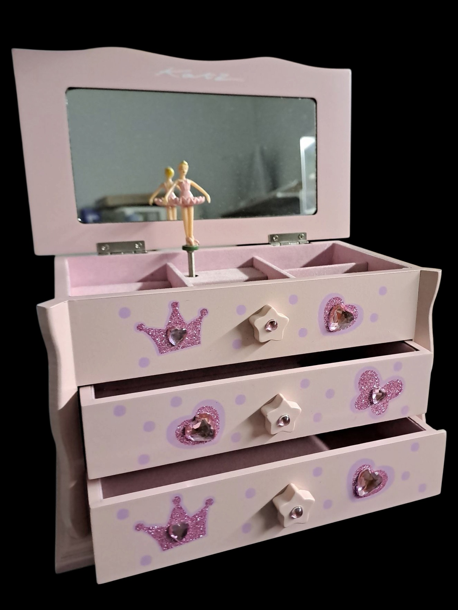 PORTAGIOIE - CARILLON ROSA   L. larg 22cm - P. prof 12cm - H. altez15cm.